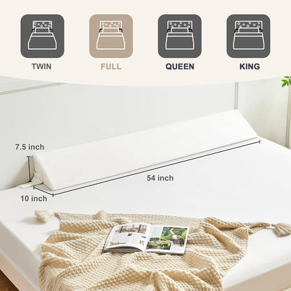 IFNOW Queen Size(60"x6"x10") Bed Wedge Pillow for Headboard, Mattress Gap Filler(0-8"), Bed Wedge for Gap Between Your Headboard and Mattress Dark Grey | High-Density Foam,Fills 0-8"Mattress Gap,Prevents Pillow & Items Falling,Works with Headboard or