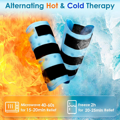 Comfytemp Large Knee Ice Pack Wrap Reusable Gel, FSA Eligible HSA, Full Coverage Knee Cold Compression Brace for Injuries, Pain Relief, Replacement Recovery, Arthritis, Surgery, Women Men Gift