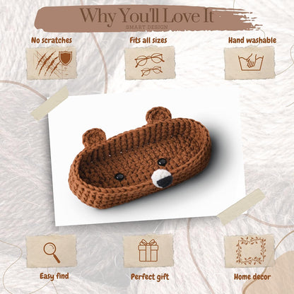 HandMade Premium Bear Crochet Glasses Holder
