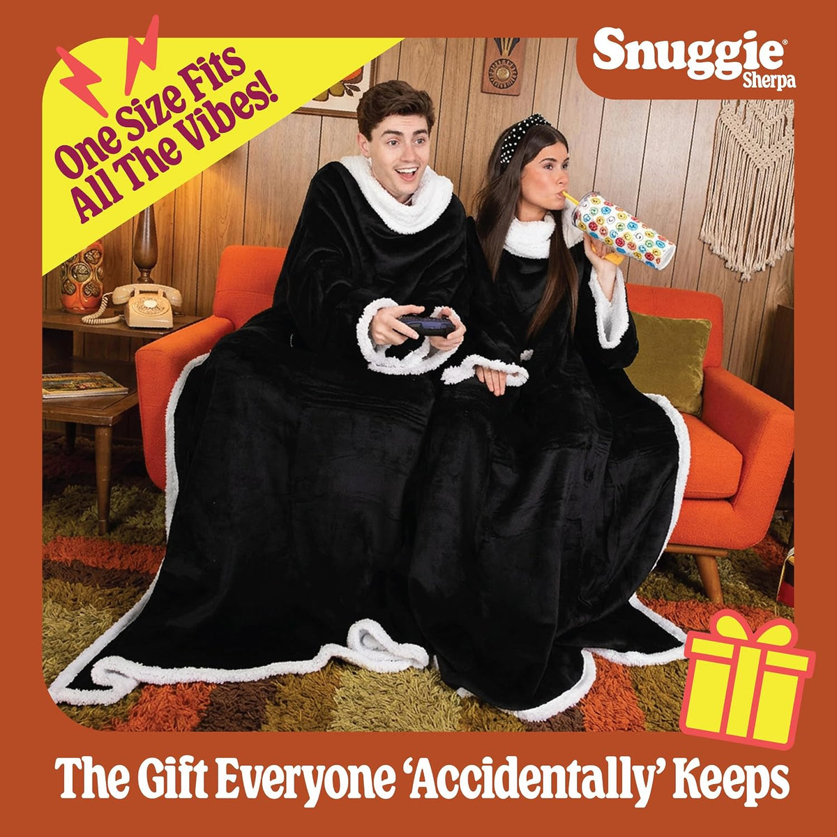 Snuggie The Original Wearable Blanket With Sleeves & Pockets | Cozy Oversized Throw for Adult Men & Women | One Size, 71x54
