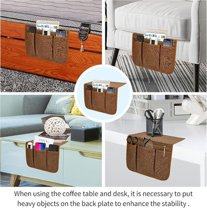 Bedside Caddy Bedside Storage Organizer Magazine Phone Tablet iPad Remote Holder, Organizer Caddy for Home College Dorm Bed, Sofa, Bunk Bed (Grey)