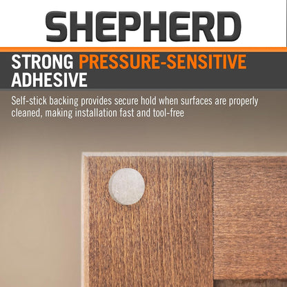 Shepherd Hardware 9957 3/8-Inch Self-Adhesive Felt Furniture Pads, 75-Pack, White