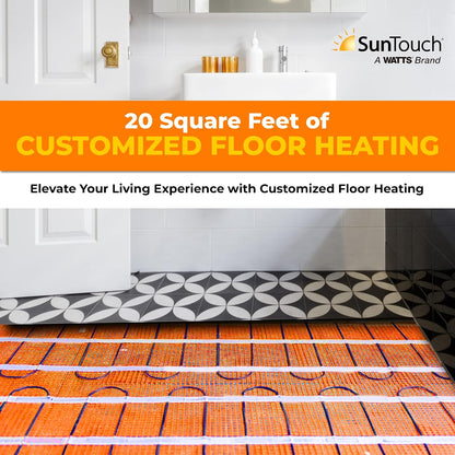 SunTouch TapeMat Electric Radiant Floor Heating Mat, Orange, 120V, 10 Sq Ft