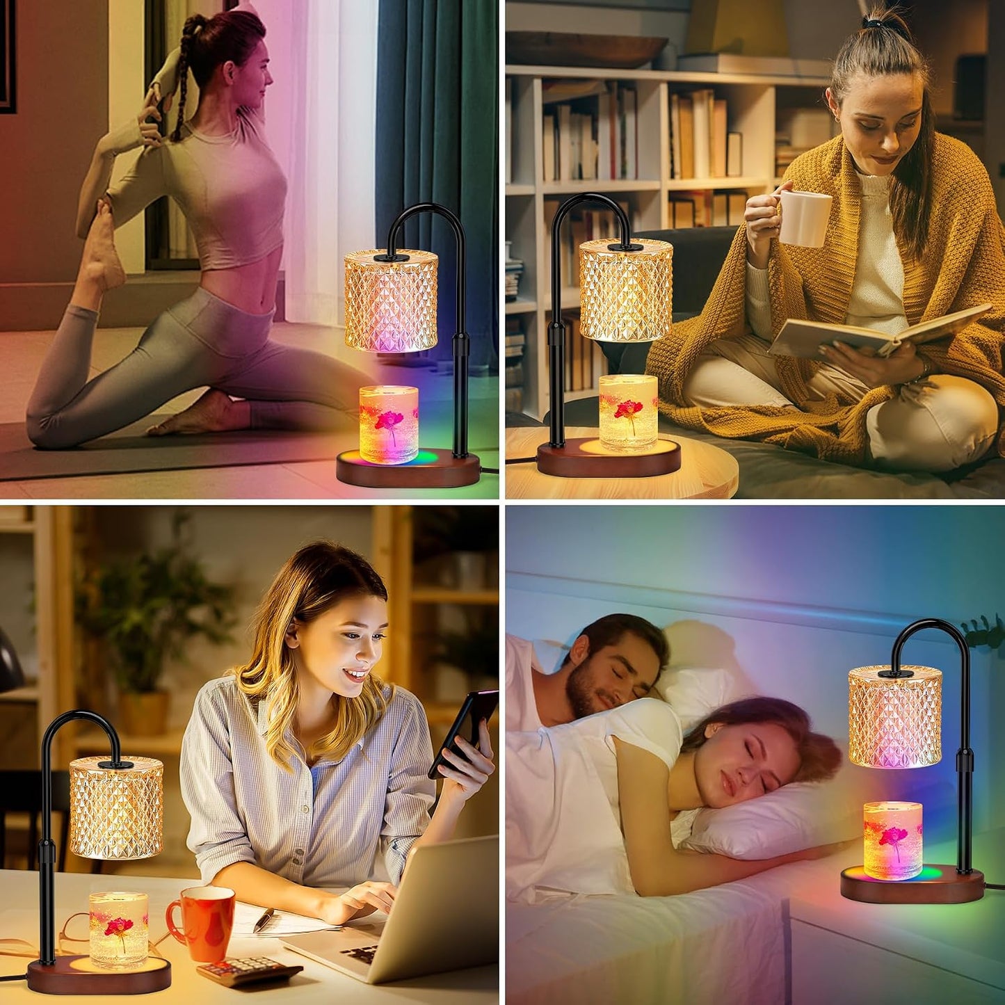 ZENLEA Candle Warmer Lamp with Timer, Candle Lamp with Dimmer, Wax Warmer Height Adjustable for Home Decor, Wax Melt Warmer for Scented Candles