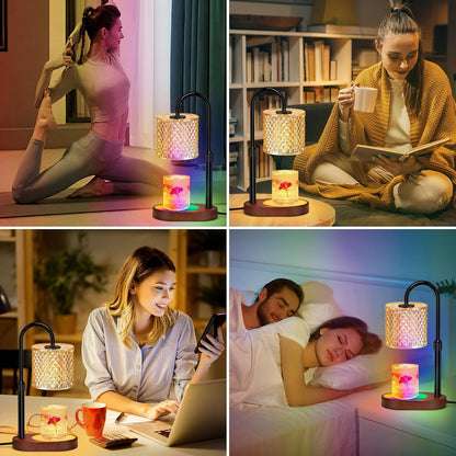 ZENLEA Candle Warmer Lamp with Timer, Candle Lamp with Dimmer, Wax Warmer Height Adjustable for Home Decor, Wax Melt Warmer for Scented Candles