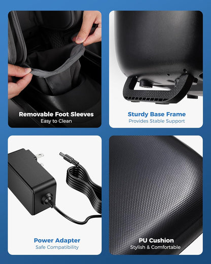 KNQZE Shiatsu Foot & Calf Massager with Heat, Multi-Use Luxury Ottoman