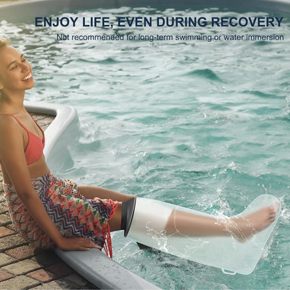 Adult Waterproof Foot Cast Cover, Reusable Watertight Ankle Cast Protector | Durable & Watertight Shower Boot, Reusable Shower Bag for Leg, Soft Comfortable Shower Bag for Post-Surgery Foot Ankle Injury