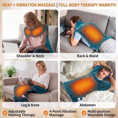 Massaging Heating Pad for Neck and Shoulders and Back, Gifts for Mom Dad