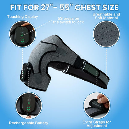 Shoulder Heating Pad with Massager,Rotator Cuff Shoulder Pain Relief,Black