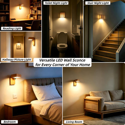 Rechargeable Wall Sconce Battery Operated LED Wall Light for Bedroom,Motion Sensor Night Light Indoor for Reading Light,Dimmable Touch Cordless Lamp,Removable Rotatable Magnetic Wall Lamp