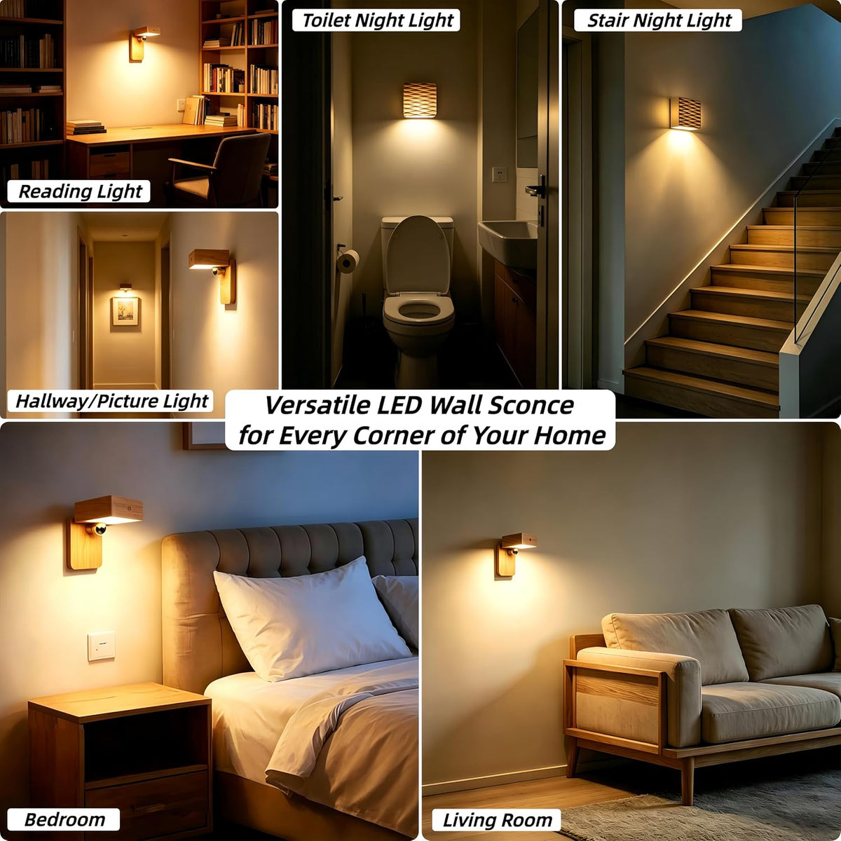 Rechargeable Wall Sconce Battery Operated LED Wall Light for Bedroom,Motion Sensor Night Light Indoor for Reading Light,Dimmable Touch Cordless Lamp,Removable Rotatable Magnetic Wall Lamp