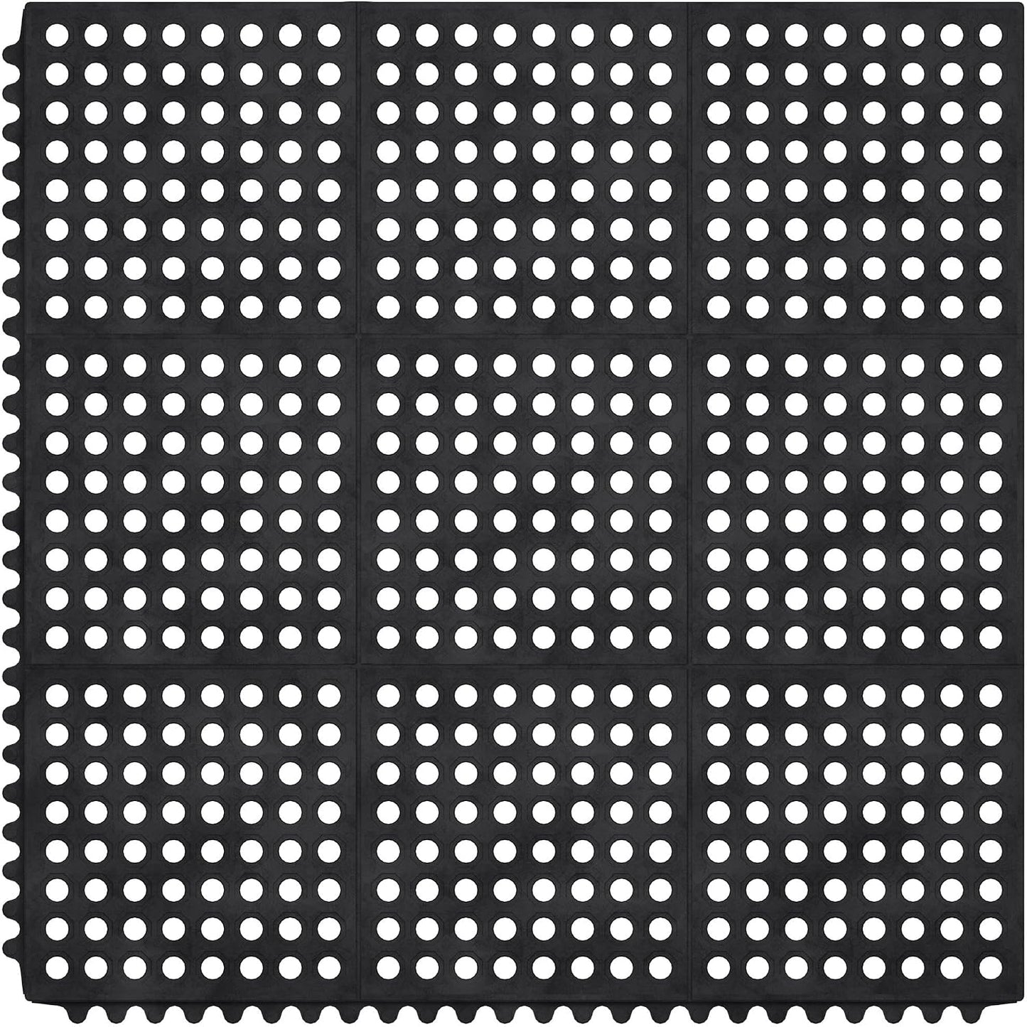 Ottomanson Heavy Duty Rubber Floor Mat – Non-Slip, Waterproof, Easy to Clean – Boot Tray Utility Mat for Shoes, Boots, Entryway, or Pet Feeding Area – Durable, Hose Washable – 16" x 32", Black