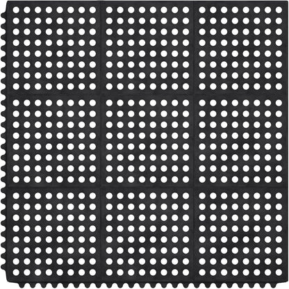 Ottomanson Heavy Duty Rubber Floor Mat – Non-Slip, Waterproof, Easy to Clean – Boot Tray Utility Mat for Shoes, Boots, Entryway, or Pet Feeding Area – Durable, Hose Washable – 16" x 32", Black