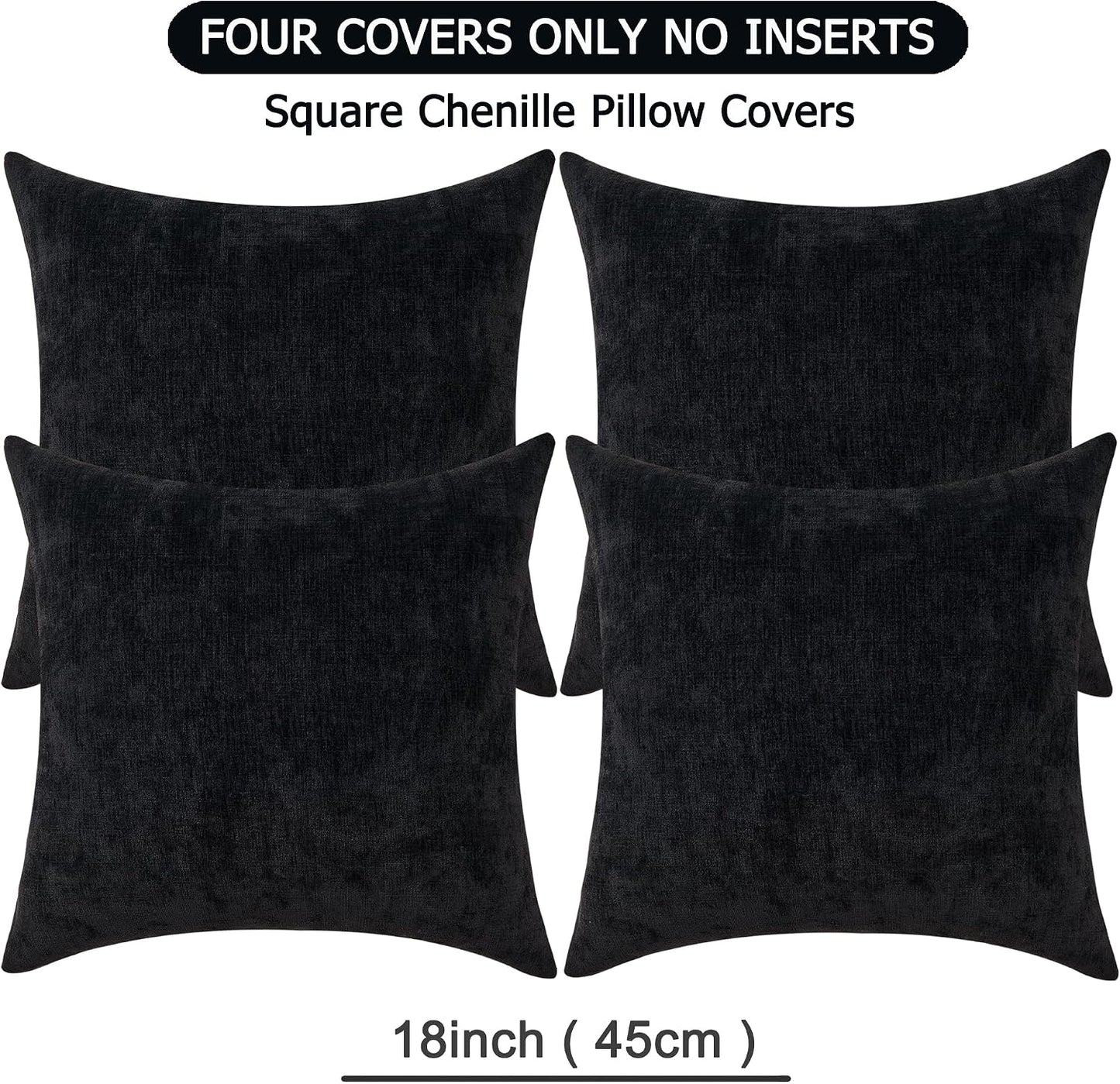 GAWAMAY Lumbar Support Pillow Decorative Rectangle Throw Pillow Covers 12"x20" Inch Set of 2, Soft Chenille Fall Pillowcase for Living Room Bedroom Sofa Couch Cushion Cover Grey 30x50cm (No Insert)