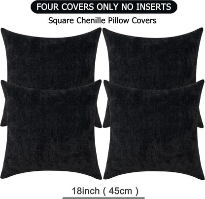 GAWAMAY Lumbar Support Pillow Decorative Rectangle Throw Pillow Covers 12"x20" Inch Set of 2, Soft Chenille Fall Pillowcase for Living Room Bedroom Sofa Couch Cushion Cover Grey 30x50cm (No Insert)