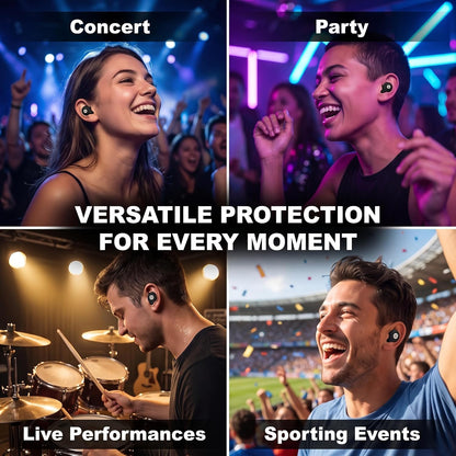 32dB High Fidelity Ear Plugs Noise Cancelling Earplugs for Concert | Loss-Proof Link, Reusable for Live Music, DJs, Festivals, Live Events, Sports,4 Sizes, Premium Gift Box