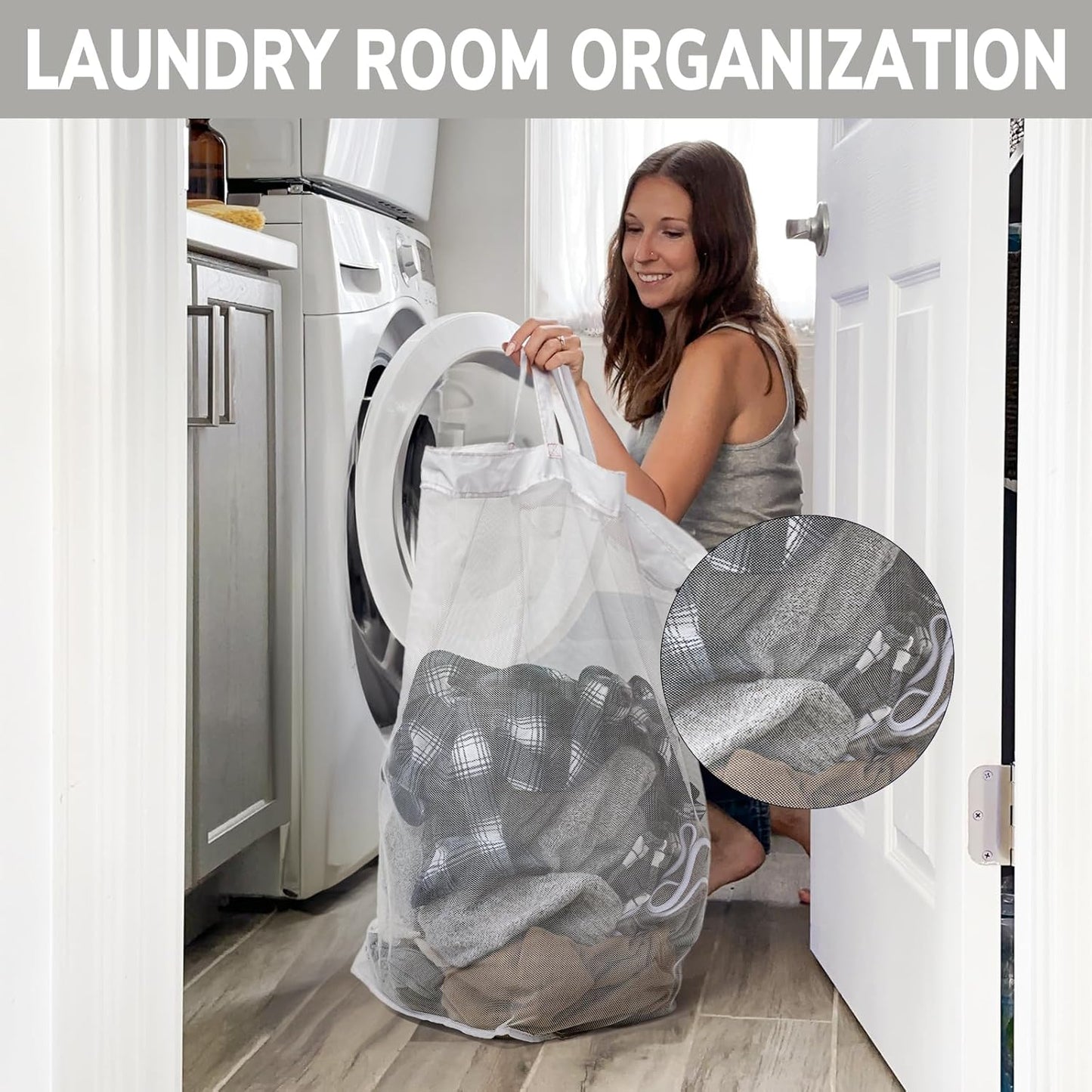 Goodpick 75L Laundry Basket with Wheels & Removable Wash Bag for Dorm | Rolling Laundry Basket with Handles for Dirty Clothes, Fodable Hamper for Laundry Room, Dorm Room Essentials, Grey