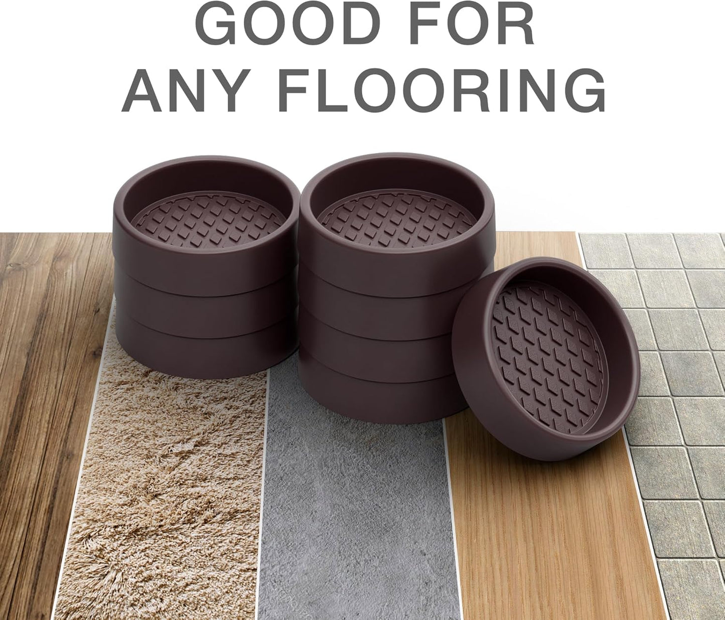 X-Protector Furniture Cups - 8 PCS 2.2" - Non Slip Furniture Pads (Round) | Transparent Floor Protectors - Bed Stoppers to Prevent Sliding - Keep Furniture from Sliding on Floor!