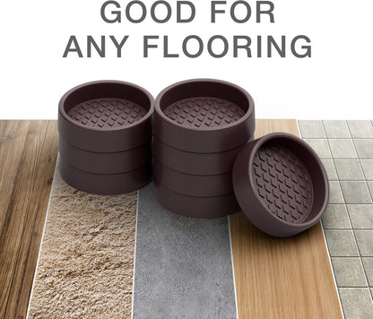 X-Protector Furniture Cups - 8 PCS 2.2" - Non Slip Furniture Pads (Round) | Transparent Floor Protectors - Bed Stoppers to Prevent Sliding - Keep Furniture from Sliding on Floor!