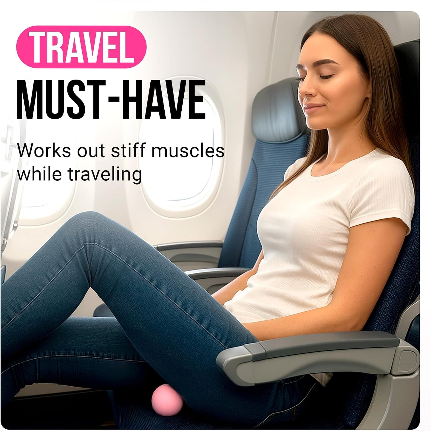 3 in 1 Massage Ball Set - Lacrosse Balls for Myofascial Release, Back Pain Relief, Face Fitness, Trigger Points, Yoga, Physical Therapy, Muscle Recovery and Soft Deep Tissue Massage (Pink)