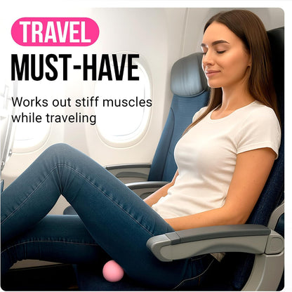 3 in 1 Massage Ball Set - Lacrosse Balls for Myofascial Release, Back Pain Relief, Face Fitness, Trigger Points, Yoga, Physical Therapy, Muscle Recovery and Soft Deep Tissue Massage (Pink)