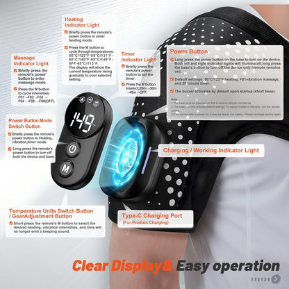 Cordless Shoulder Massager with Heat and Vibration, 3 Heat & 3 Vibration