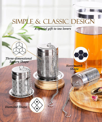 2 Pack 304 Steel Fine Mesh Tea Infusers for Loose Leaf Tea | Versatile for tea, spices & seasonings, fine mesh traps sediment, dishwasher-safe