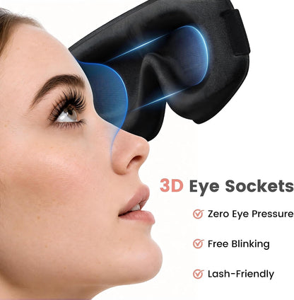 Sleep Mask for Women Men: 100% Blackout 3D Eye Mask for Sleeping, Sleeping Mask for Side Sleepers, Zero Pressure Memory Foam Eyelash Friendly Breathable Eye Cover, Airplane Travel Essentials-Pink