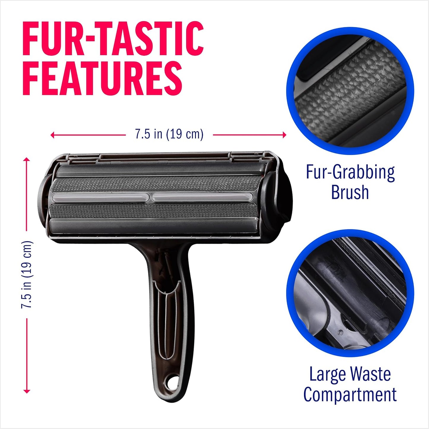 ChomChom Roller Pet Hair Remover – Reusable Lint Roller Pet Hair Removal Tool for Clothes, Couches, Cars and Travel - Cat Dog Hair Remover, Compact, No Sticky Refills Needed (Mini Roller)