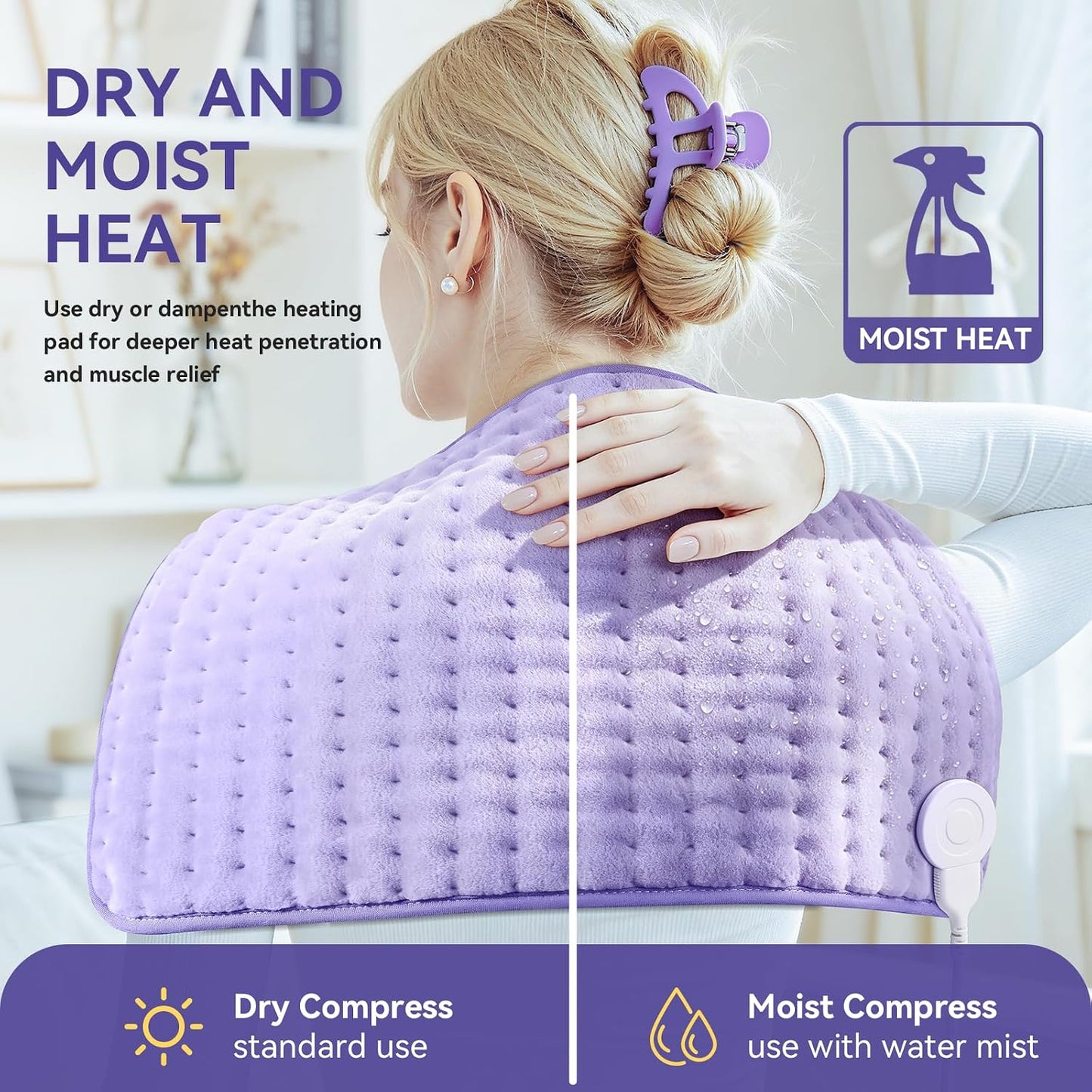 Heating Pad for Back, Neck & Shoulders Pain Relief