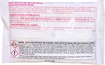 Stera Sheen Fryer Cleaner, 24 x 6 oz. Pkts, Stera Red Label Food Grade Fryer Cleaning Powder, Fryer Boil Out, Easy Use Portion Packets