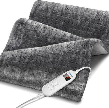 RENPHO Electric Heating Pad for Back with 10 Heat Levels, FSA Eligible HSA | Fit for Neck, Shoulder, Knee, Arm & Leg, Birthday Gift for Women, Men, Mom & Dad, HSA Approved, ETL Certified, 12 x 24", Gray