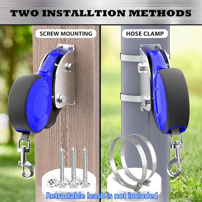 Heavy Duty Retractable Dog Leash Holder,Secure Wall Mount Dog Hitch and Parking Station for All Size Retractable Leashes,Rustproof&Chewproof Safety Anchor Use Indoor-Outdoor