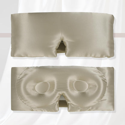 VOCOSTE 3D Pure Silk Sleep Mask with Travel Pouch, Black