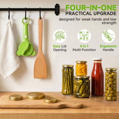 2026 Upgraded 4-in-1 Jar Opener - Adjustable Stainless Steel Lid Remover for Seniors & Arthritis Sufferers, Fits Kitchen Jars, Bottles & Cans Blue