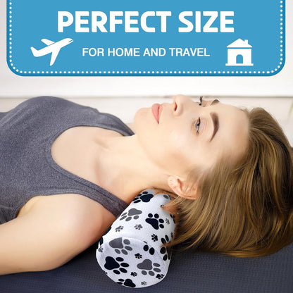 Neck Roll Pillow for Sleeping,Ergonomic Cylinder Tube Pillows for Cervical Spine and Neck Support,Versatile Roll Pillow for Bed,Office,and Travel,Memory Foam Bolster with Washable Cover