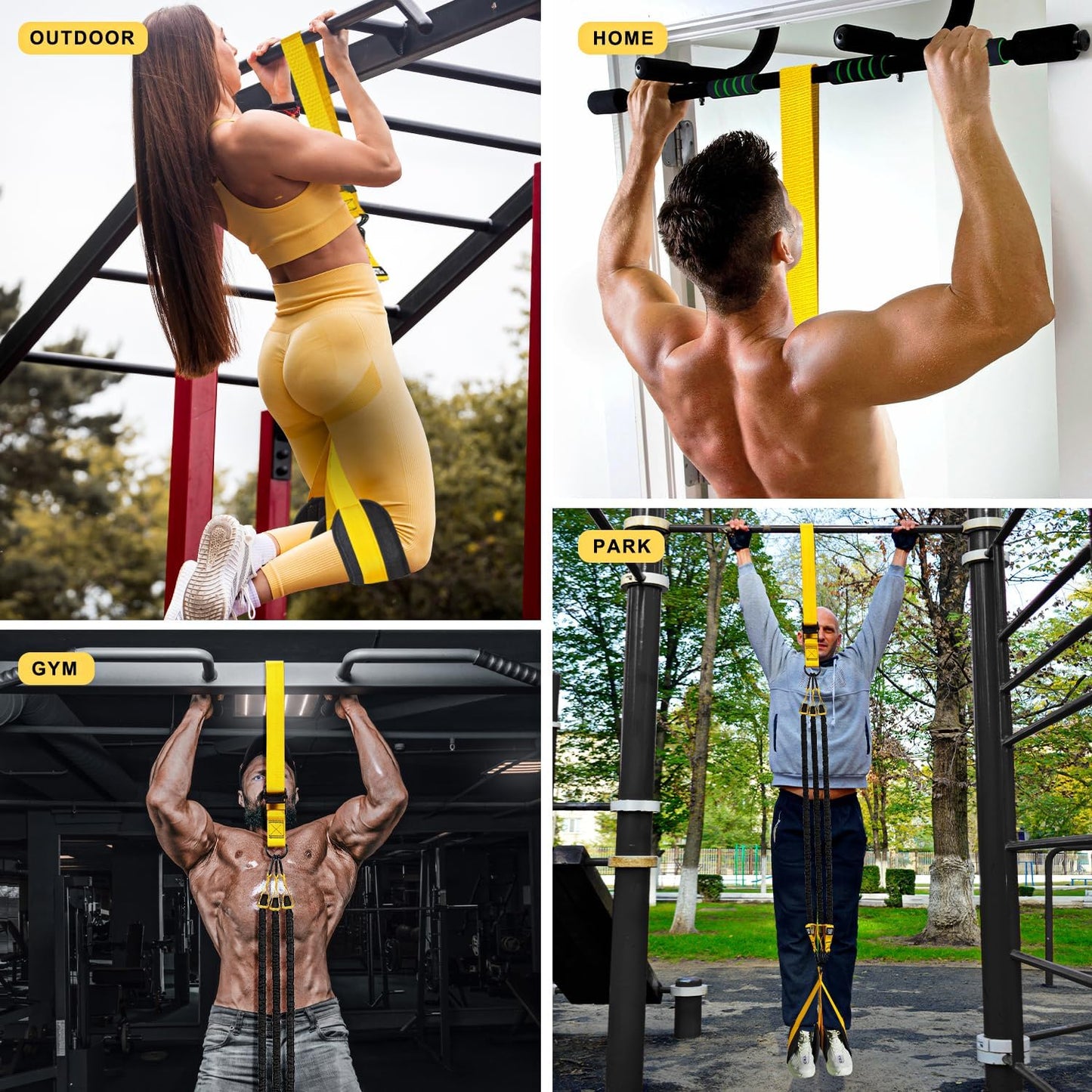HPYGN Two Foots Pull Up Assistance Bands, Heavy Duty Resistance Band for Pull Up Bar, Adjustable Weight/Size with Fabric Feet/Knee Rest, Bands for Pull Up Assist for Strength Training, Pull Up
