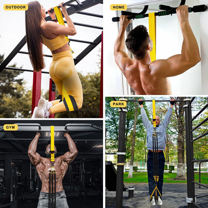 HPYGN Two Foots Pull Up Assistance Bands, Heavy Duty Resistance Band for Pull Up Bar, Adjustable Weight/Size with Fabric Feet/Knee Rest, Bands for Pull Up Assist for Strength Training, Pull Up