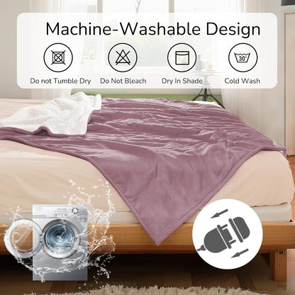 Electric Heated Blanket Full Size 72"x84" – Light Gray | ETL for Safe Overnight, 4 Heat Settings & 10H Auto Off, Dual-Sided Microplush Sherpa for Home Night, Machine washable
