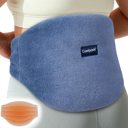 Comfpack Microwave Heating Pad for Back Pain Relief, Washable Microwavable Hot Compress Therapy for Sciatica Surgery Recovery, Lower Lumbar, Waist Warm Compress, Stomach, Cramps, Blue