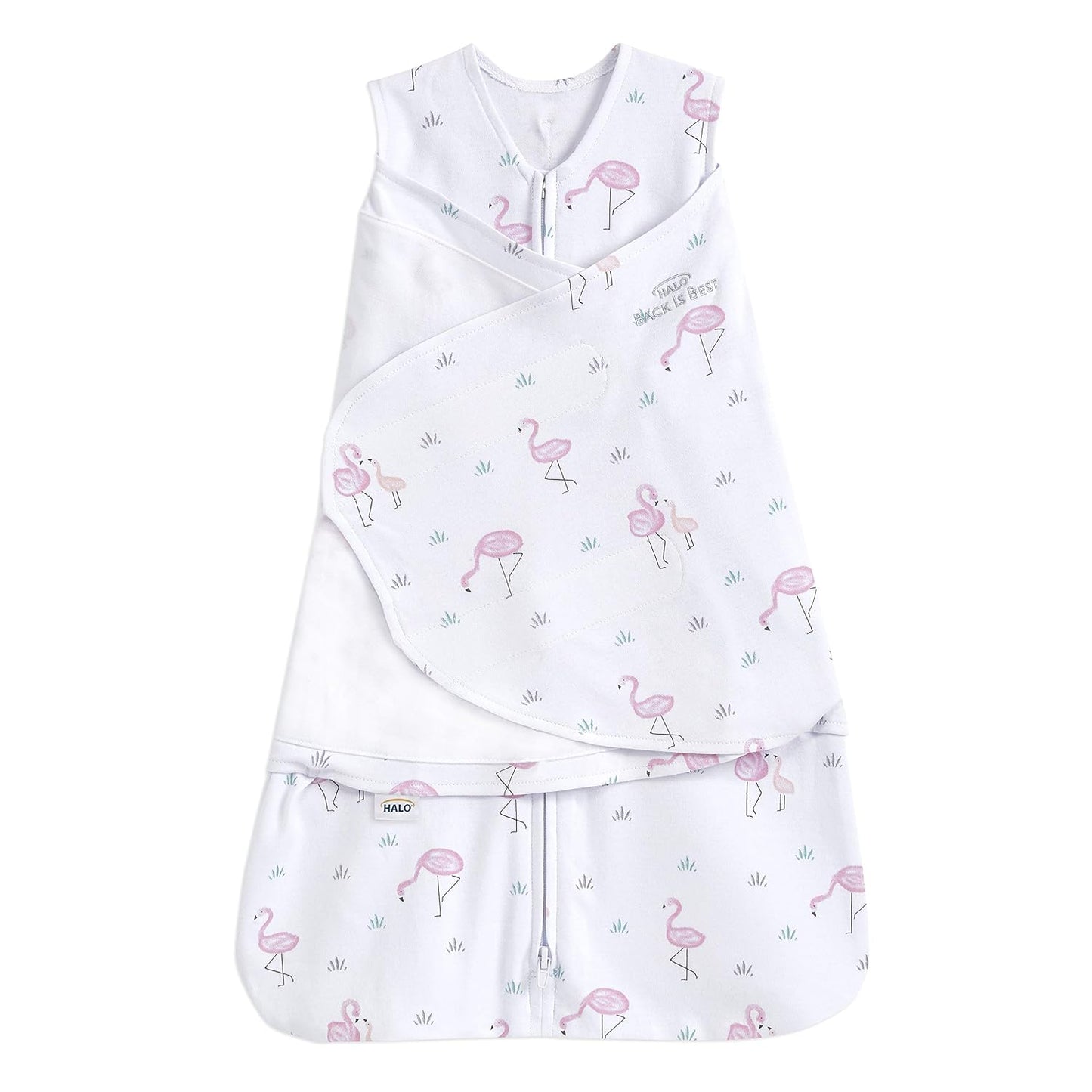 HALO 100% Cotton Sleepsack Swaddle, 3-Way Adjustable Wearable Blanket, TOG 1.5, Pink Floral, Newborn, 0-3 Months - Colors A
