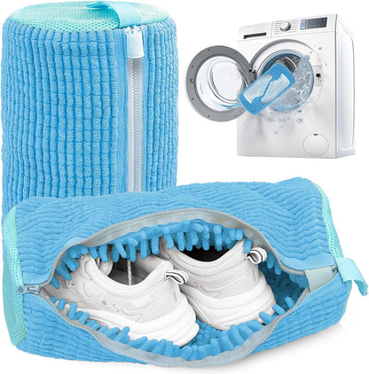 Shoe Washing Machine Bag,Laundry Shoe Bag for Washer and Dryer,Reusable Shoe Cleaning Bag for Sneakers,Tennis Shoes,With Self-locking Zipper, Microfiber Inside,Include Shoe Bag (Pro Grey - 1 Pack)