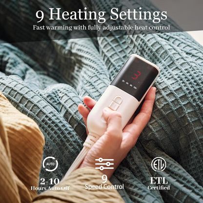 Texciting Heated Blanket 50"X60",Soft Electric Blanket,ETL Certified,Grey