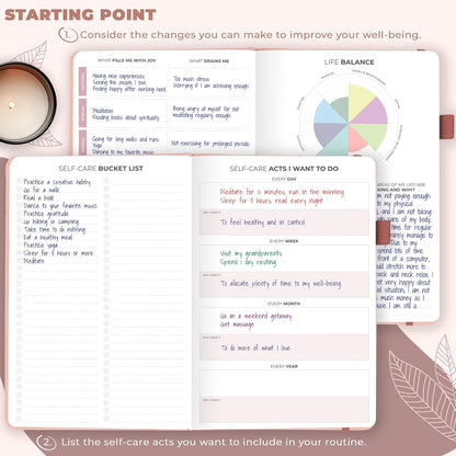 Clever Fox Self-Care Journal for Women, Daily Planner 5.8x8.3 Mystic blue