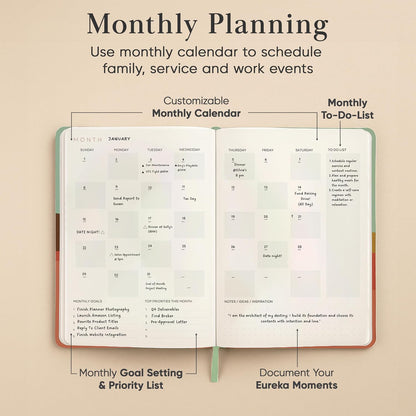 2026 Planner, Daily Journal & Gratitude Journal All-In-One with To Do List, Self Care Prompts & Habit Tracker - 7 x 10 - Pink