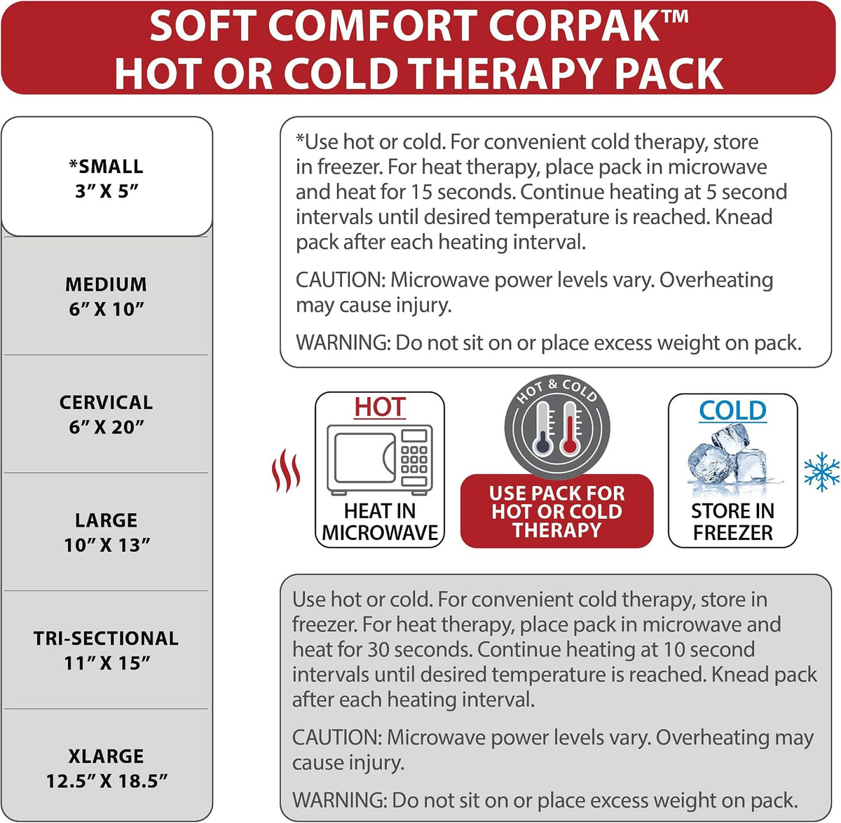 Reusable Hot & Cold Therapy Pack for Knee Back & Shoulder Pain-Trisectional