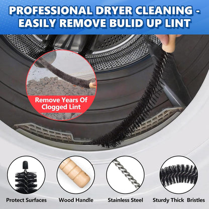 Sealegend 2 Pack Dryer Vent Cleaner Kit Vacuum Attachment Blue 31.5" | Dryer Vent Cleaning Hose & Brush Reach Deep Traps - Remove Hidden Lint | Speed Drying | Reduce Fire Risk