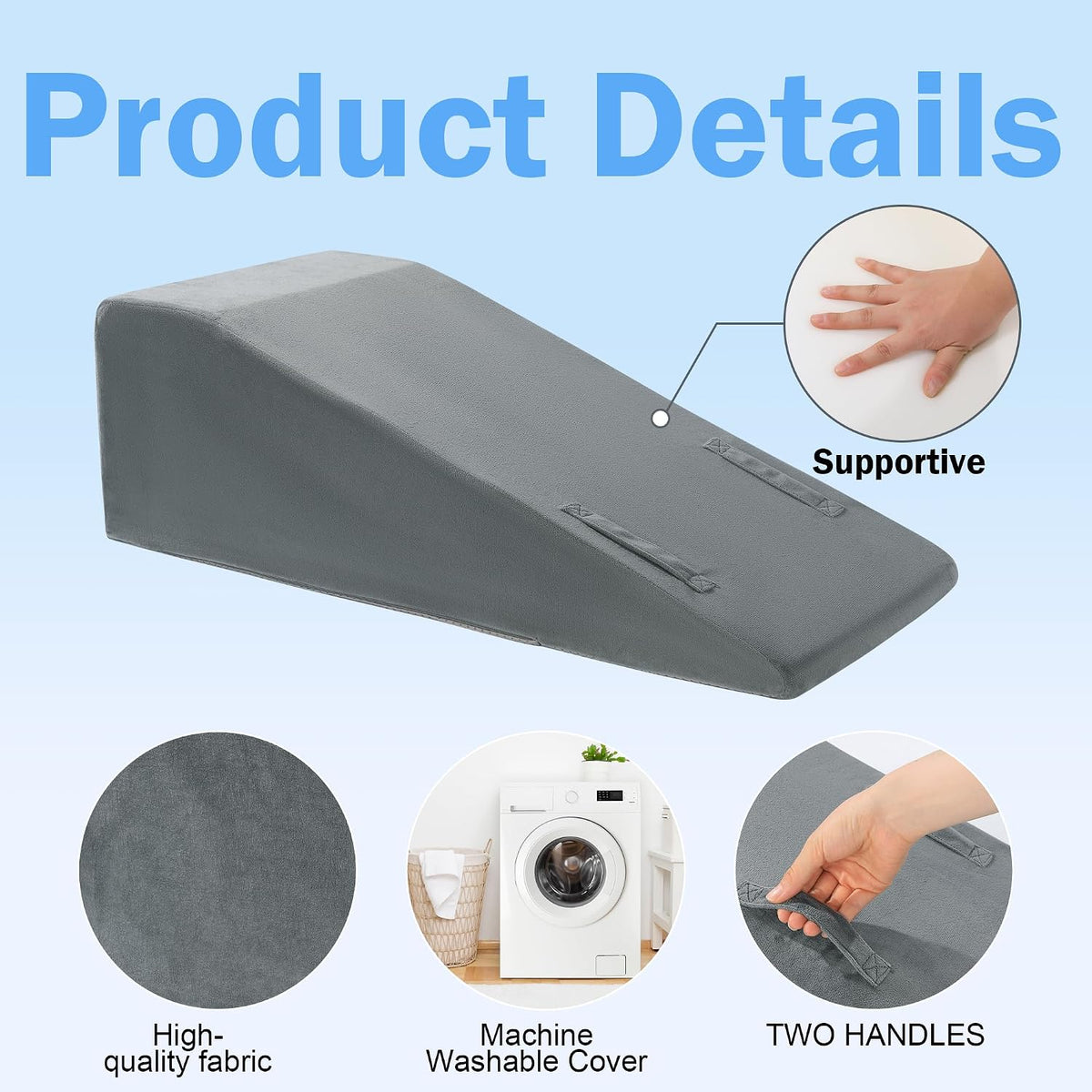 ROYALAY Leg Elevation Pillows for After Surgery, Knee Surgery Recovery Equipment with Handle, Leg Lifter Blood Circulation, Knee Replacement Recovery Aids for Hip Foot Ankle, Single