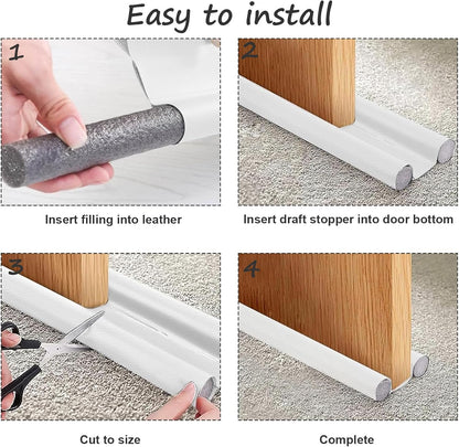 Wanheart Under Door Draft Stopper 38 Inch, Door Sweep for Bottom of Door | Draft Blocking, Small Gap Fit, Trim to Size, No Adhesive, Wipeable Cover