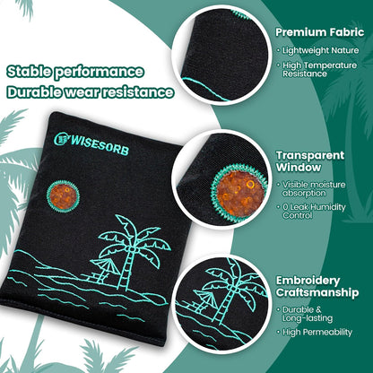 Wisesorb 500g x 2pcs Rechargeable Desiccant Packs, Reusable Car Dehumidifier, Microwave Reactivated Silica Gel Packets Moisture Absorber with Color Indicating for Safe Closet Basement Garage